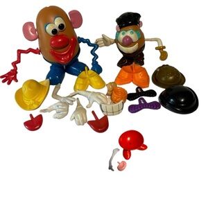 Mister Potato Head Parts 34 Pc mouth lips mustache ears hands feet hats toy EUC